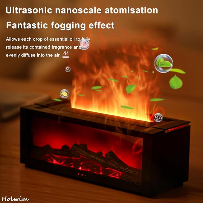 Flame Fireplace Aroma Diffuser – Ultrasonic Aroma & Flame Mist