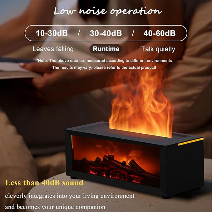 Flame Fireplace Aroma Diffuser – Ultrasonic Aroma & Flame Mist