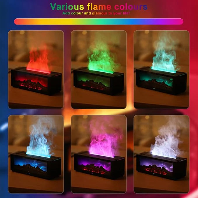 Flame Fireplace Aroma Diffuser – Ultrasonic Aroma & Flame Mist