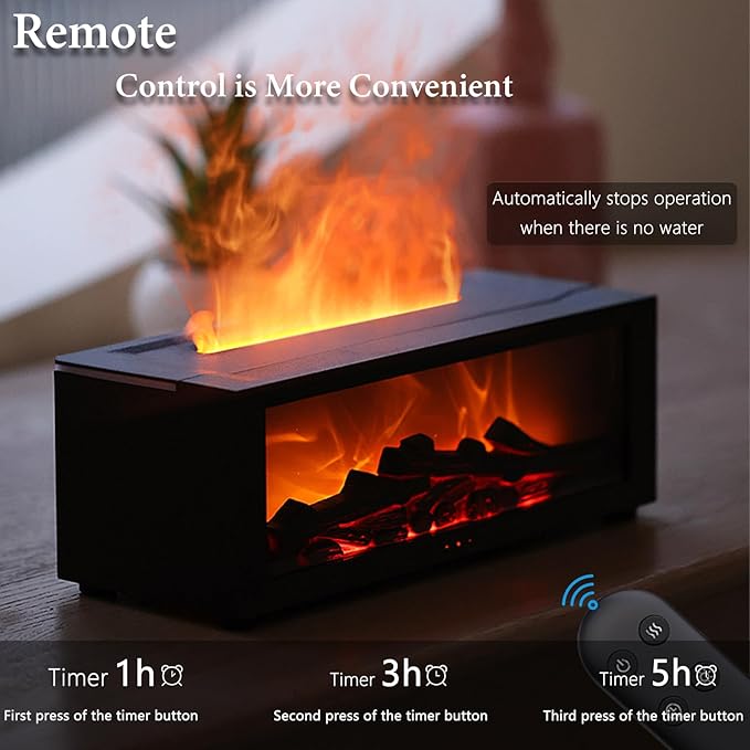 Flame Fireplace Aroma Diffuser – Ultrasonic Aroma & Flame Mist