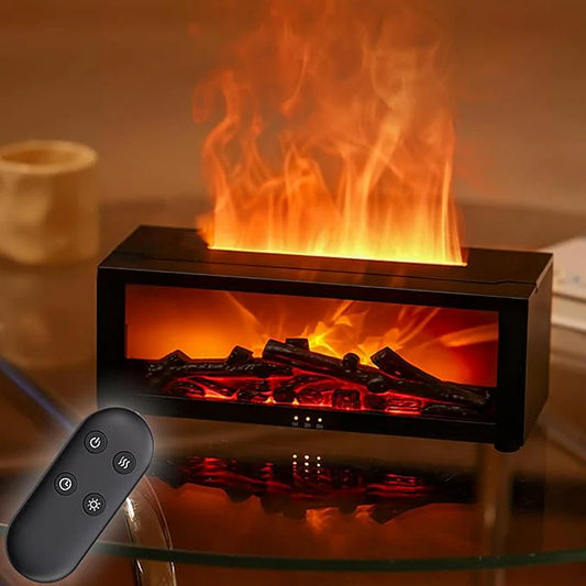 Flame Fireplace Aroma Diffuser – Ultrasonic Aroma & Flame Mist